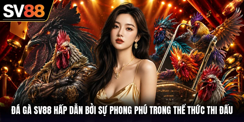 Đá gà SV88 hấp dẫn bởi sự phong phú trong thể thức thi đấu